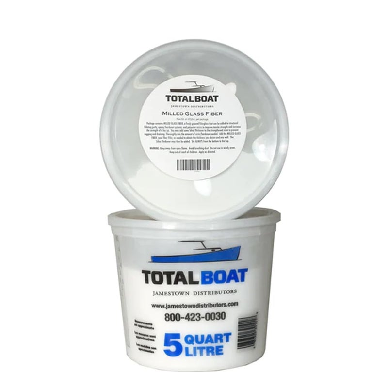 Fiberglass Milled Glass Fibers Additive Filler for Epoxy, Polyester, and Vinylester Resin (5 Quart)